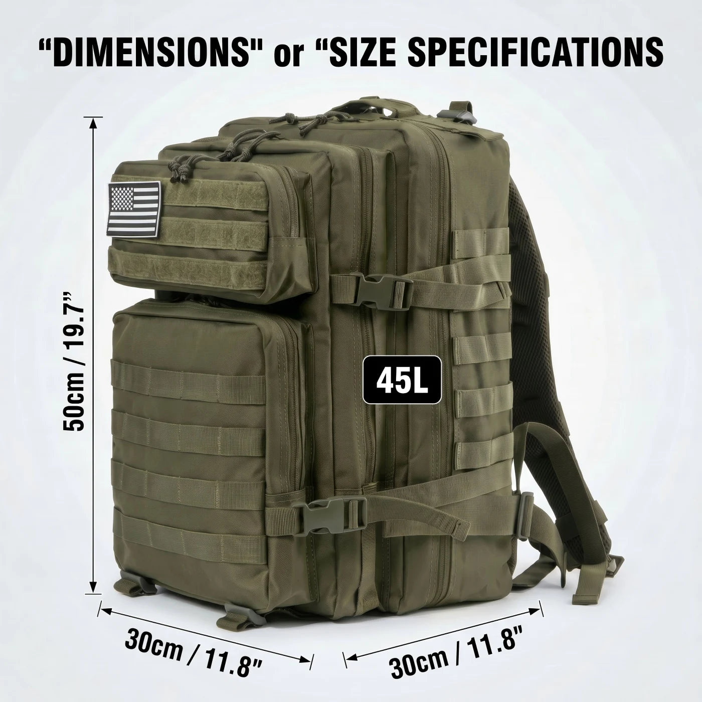 45L Tactical MOLLE Backpack – Large Capacity Travel & Outdoor Pack