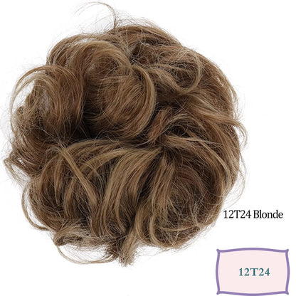 Synthetic Messy Hair Bun Chignon Scrunchies Fake Band Braid Elastic Hairpiece Tail Donut Updo Pieces