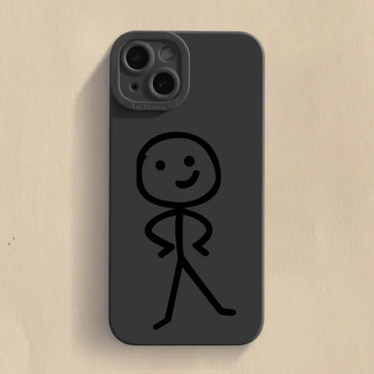Cute Cartoon Matchman Matte Silicone Phone Case Iphone 16 11 12 13 14 15 17 Pro Max Xr Xs X 7 8 Plus