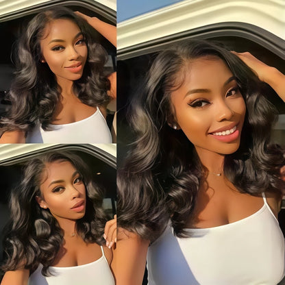 13x4 HD Lace Front Bob Wig Body Wave Human Hair Pre Plucked