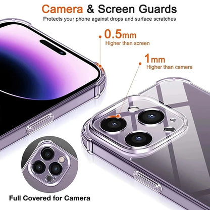 Shockproof Silicone Clear Phone Case Iphone 13 11 14 Pro Max 12 Mini Lens Protection Back 15 16 Xs X
