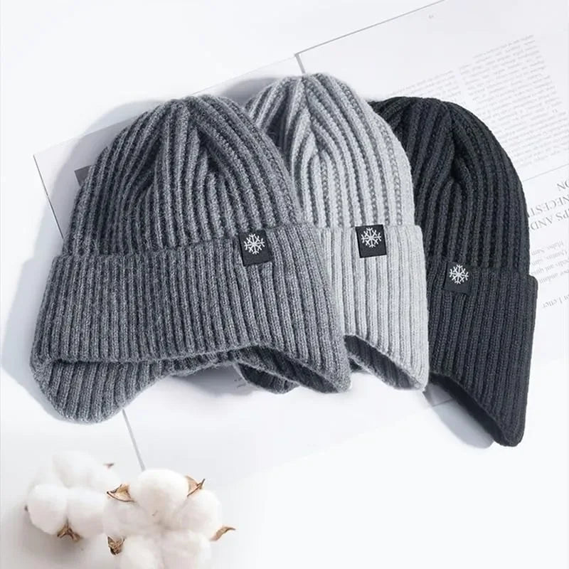 Winter Knit Beanie with Ear Flaps – Faux Fur Lined Warm Hat for Men