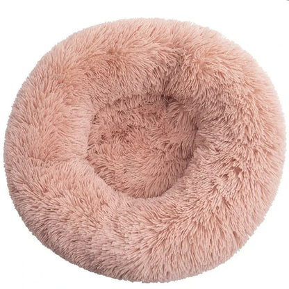 Round Plush Pet Bed – Super Soft Donut Bed for Dogs & Cats
