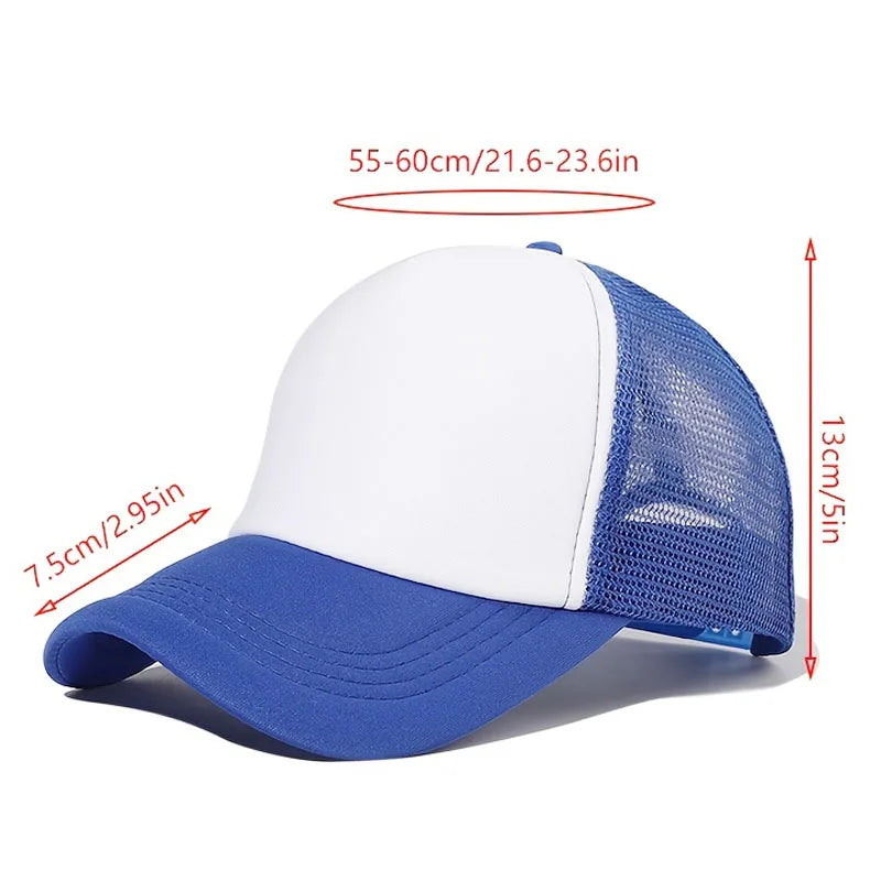 Plain Mesh Trucker Baseball Cap – Unisex Adjustable Snapback