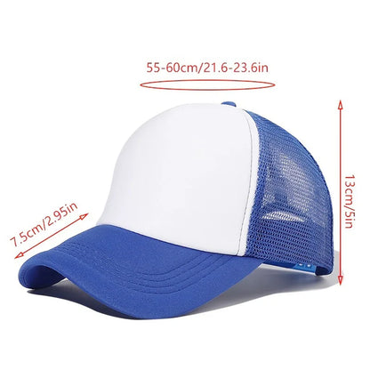 Plain Mesh Trucker Baseball Cap – Unisex Adjustable Snapback