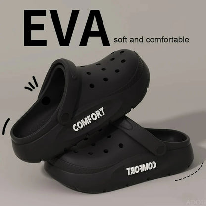 Hollow Clog Slippers – Thick Platform Anti-Slip Indoor Outdoor Shoes