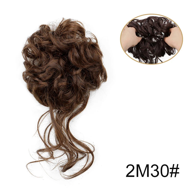 Synthetic Fiber Messy Bun Hairpiece Scrunchie Fake Chignon Hair Extensions Accessories Women Daily