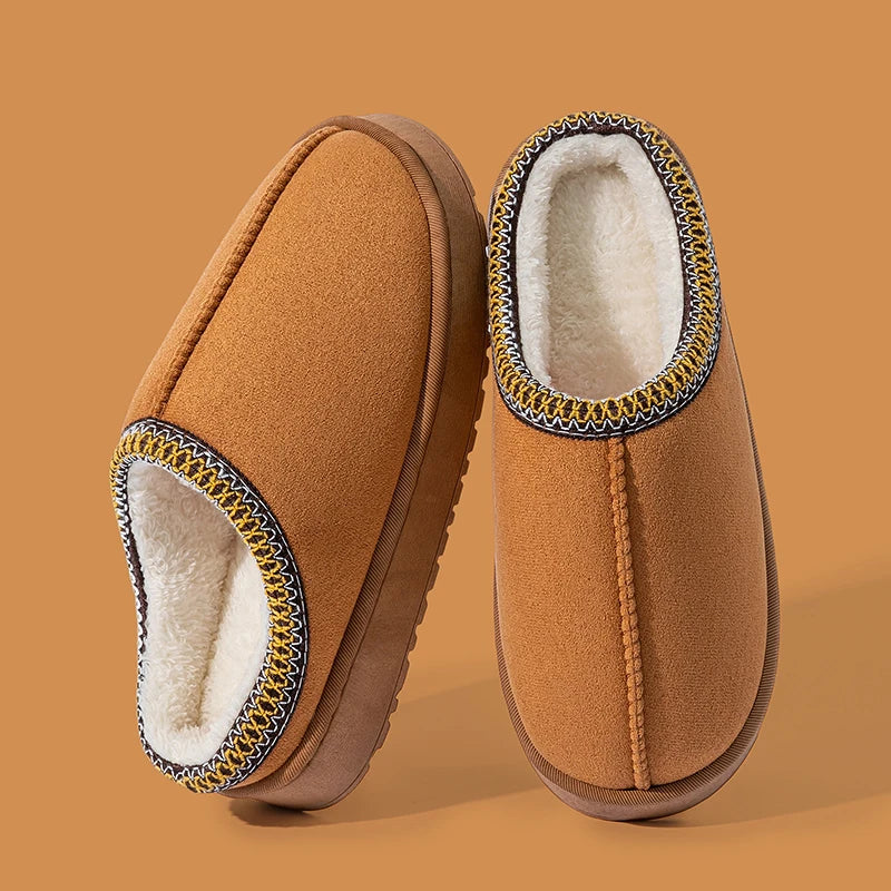 Women S Plush Slippers Winter Warm House Shoes Thick Eva Sole Indoor Outdoor Use Cozy Non-Slip
