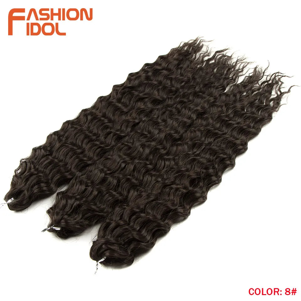 Idol 300g 22 Inch Ariel Curl Hair Water Wave Twist Crochet Synthetic Ombre Rainbow Color Braiding