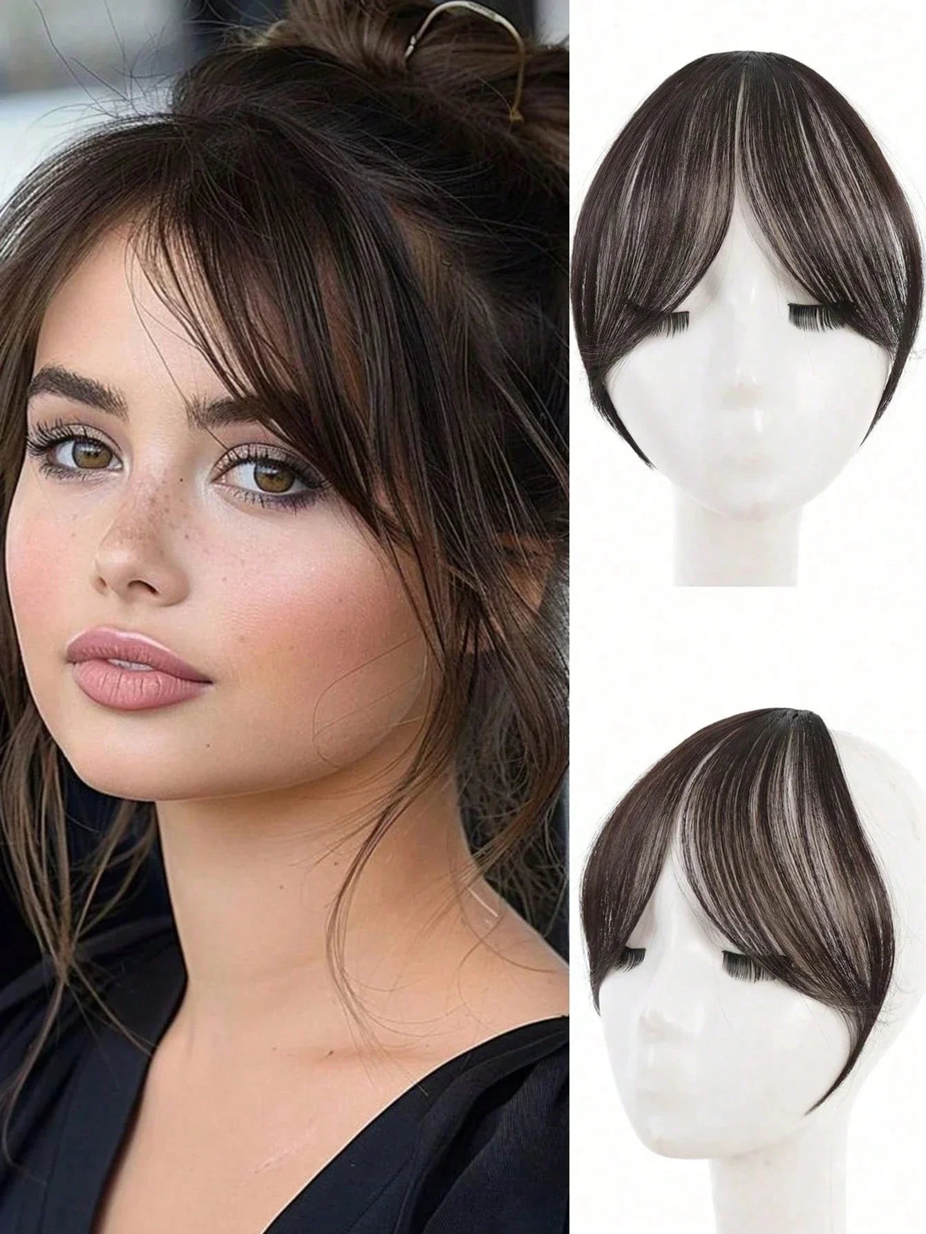 Clip-In Bangs Hair Extension – Natural Seamless French Fringe