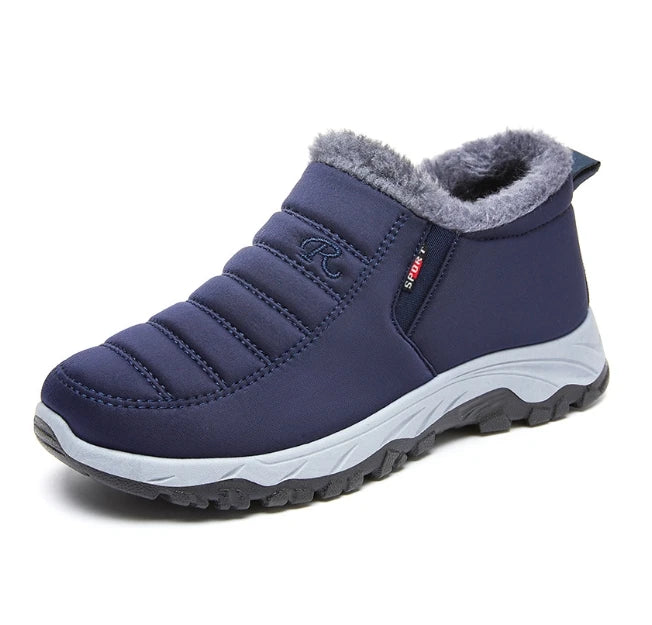 Men's Winter Ankle Boots – Fleece-Lined Slip-On Warm Shoes