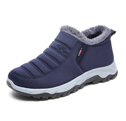 Men's Winter Ankle Boots – Fleece-Lined Slip-On Warm Shoes