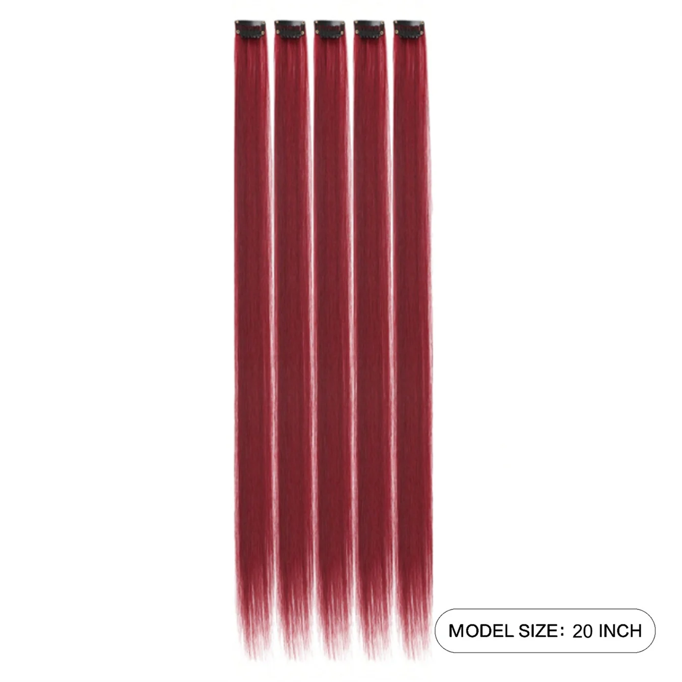 5pcs Set Long Straight Hair Extensions Synthetic Clip Women Halloween Christmas Party Cosplay