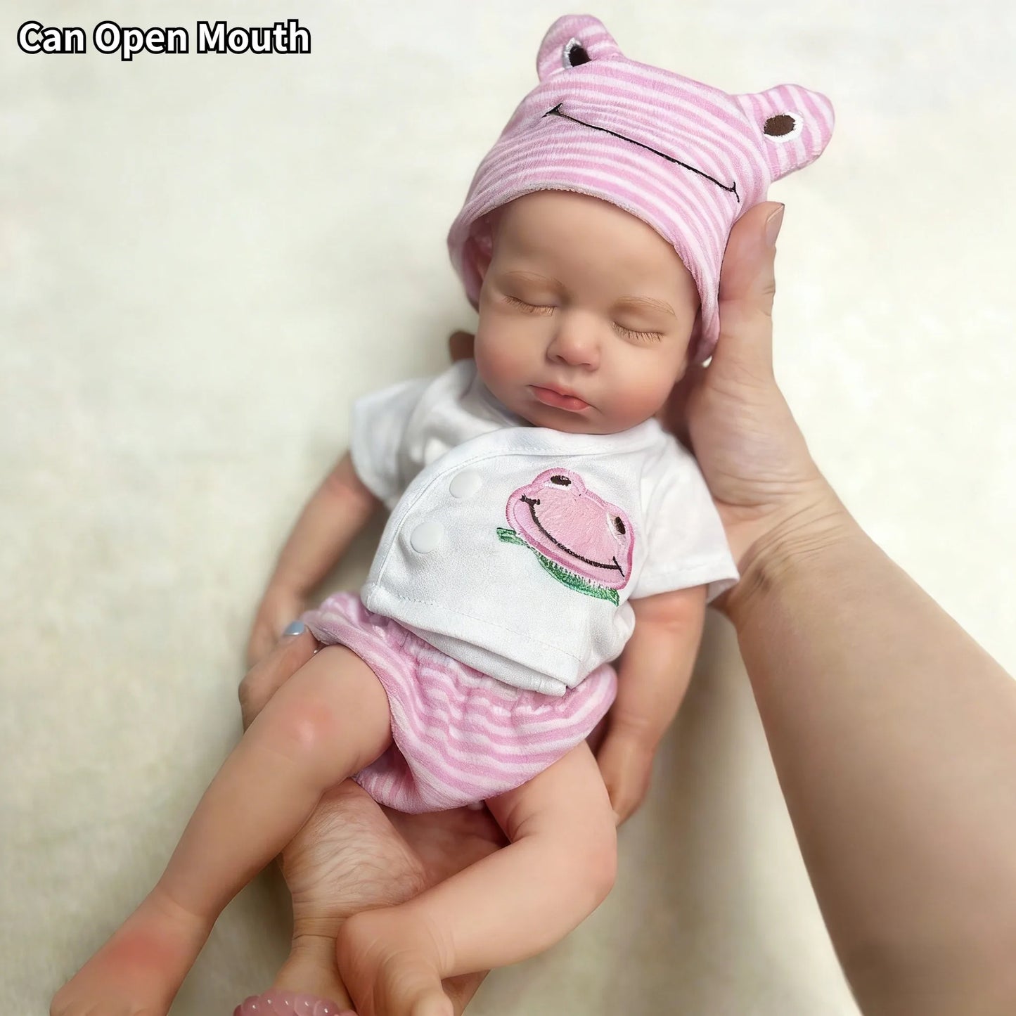 Full Body Silicone Reborn Baby Doll – Open Mouth, Lifelike Newborn