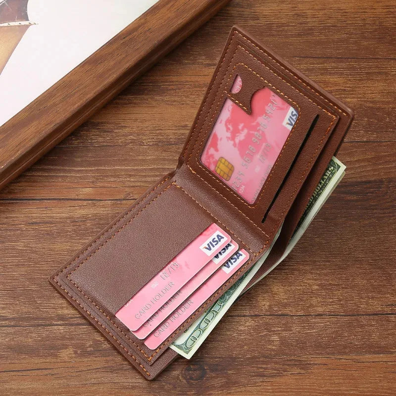 RFID Blocking Slim Leather Wallet for Men – Bifold Minimalist Card Holder