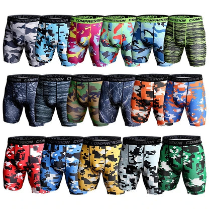 Men's Camo Compression Shorts – 3D Print Gym Workout Tights