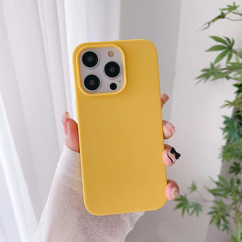 Luxury Candy Color Silicone Soft Case Iphone 16 15 14 13 12 Pro Max Plus Mini Matte Ultra Thin Cover
