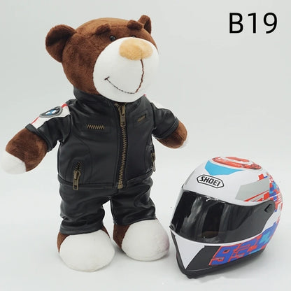 Motorcycle Helmet Teddy Bear Plush Toy – Biker Stuffed Animal Gift