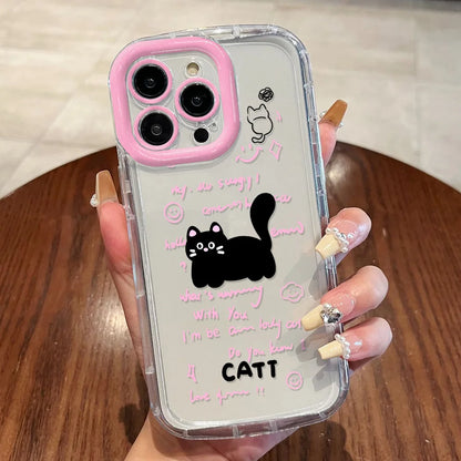 Cut Cat Aninal Phone Case Iphone 15 Funda 16 17 Pro Max 11 13 14 12 7 8 Plus Se 2020 Air 17promax