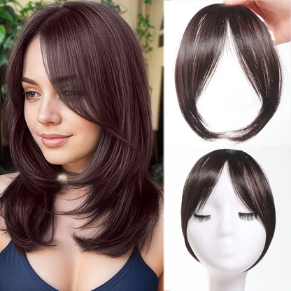 Clip-In Bangs Hair Extension Middle Part Natural Seamless Fringe