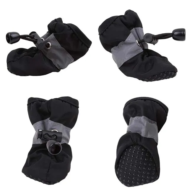 Dog Boots Waterproof Non-Slip – Set of 4 with Reflective Strip