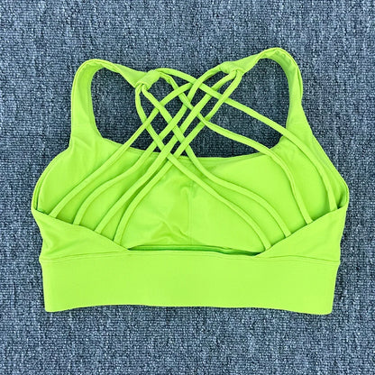 Women's Push-Up Sports Bra – Cross Back Shockproof Gym & Yoga Bra