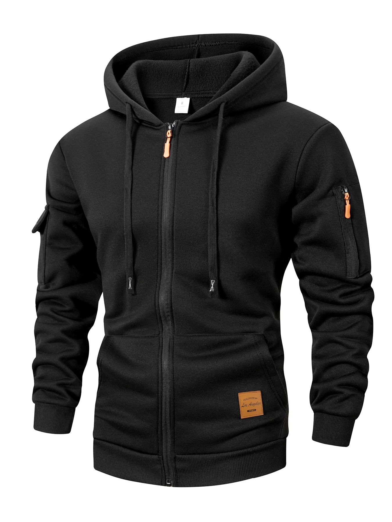 Men's Zip-Up Hoodie Sweatshirt – Slim Fit with Sleeve Pocket