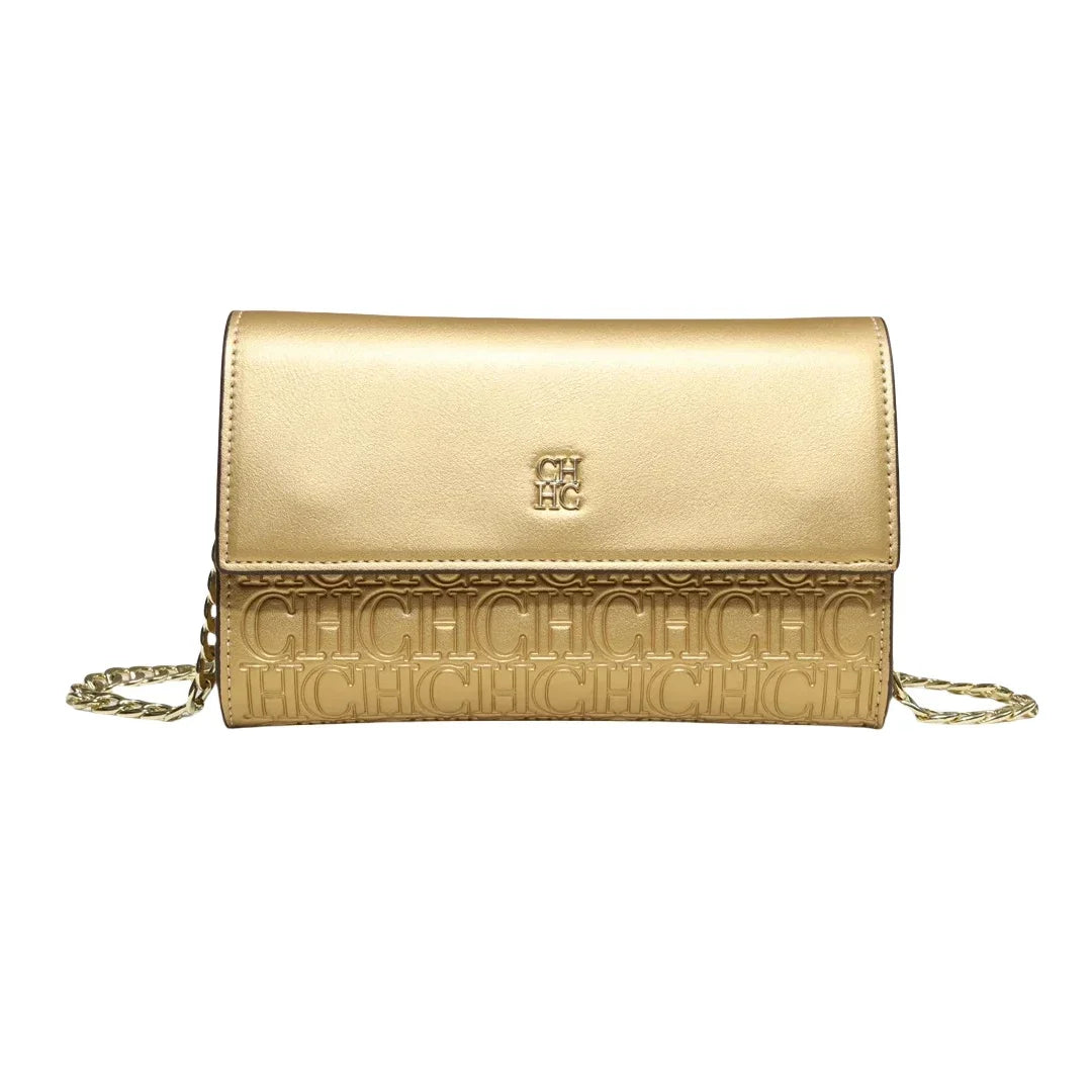 Women's Chain Crossbody Bag – Letter Print PU Leather Flap Shoulder Purse