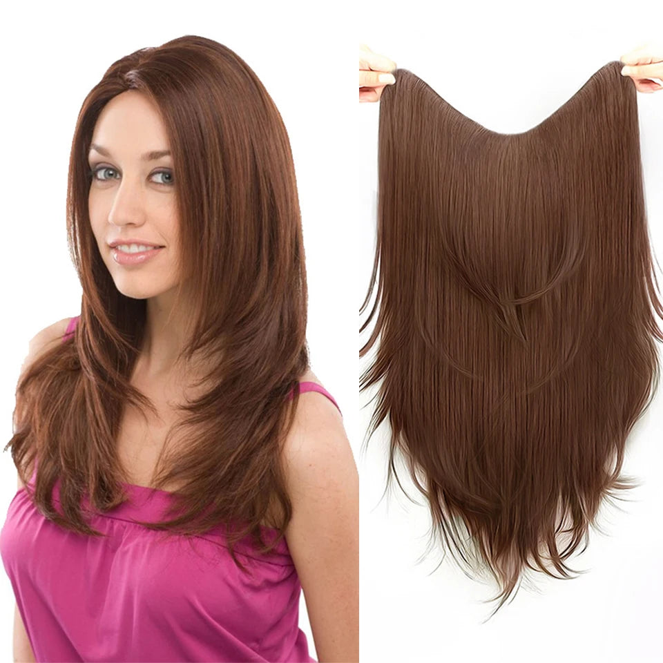 Synthetic Clip-In Hair Extension – Straight Layered, Fluffy