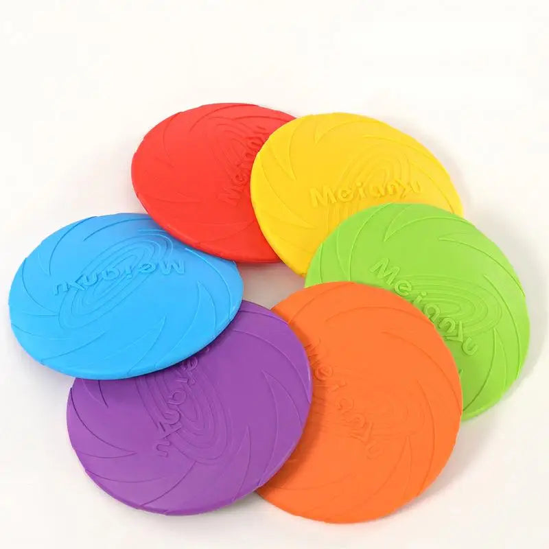 Dog Frisbee Rubber Flying Disc Toy – Bite-Resistant Outdoor Training Disc for Dogs