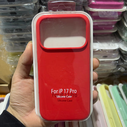 Official Liquid Silicone Skin Feel Case Iphone 17air 14 15 16 17 Pro Max Solid Candy Colour Color