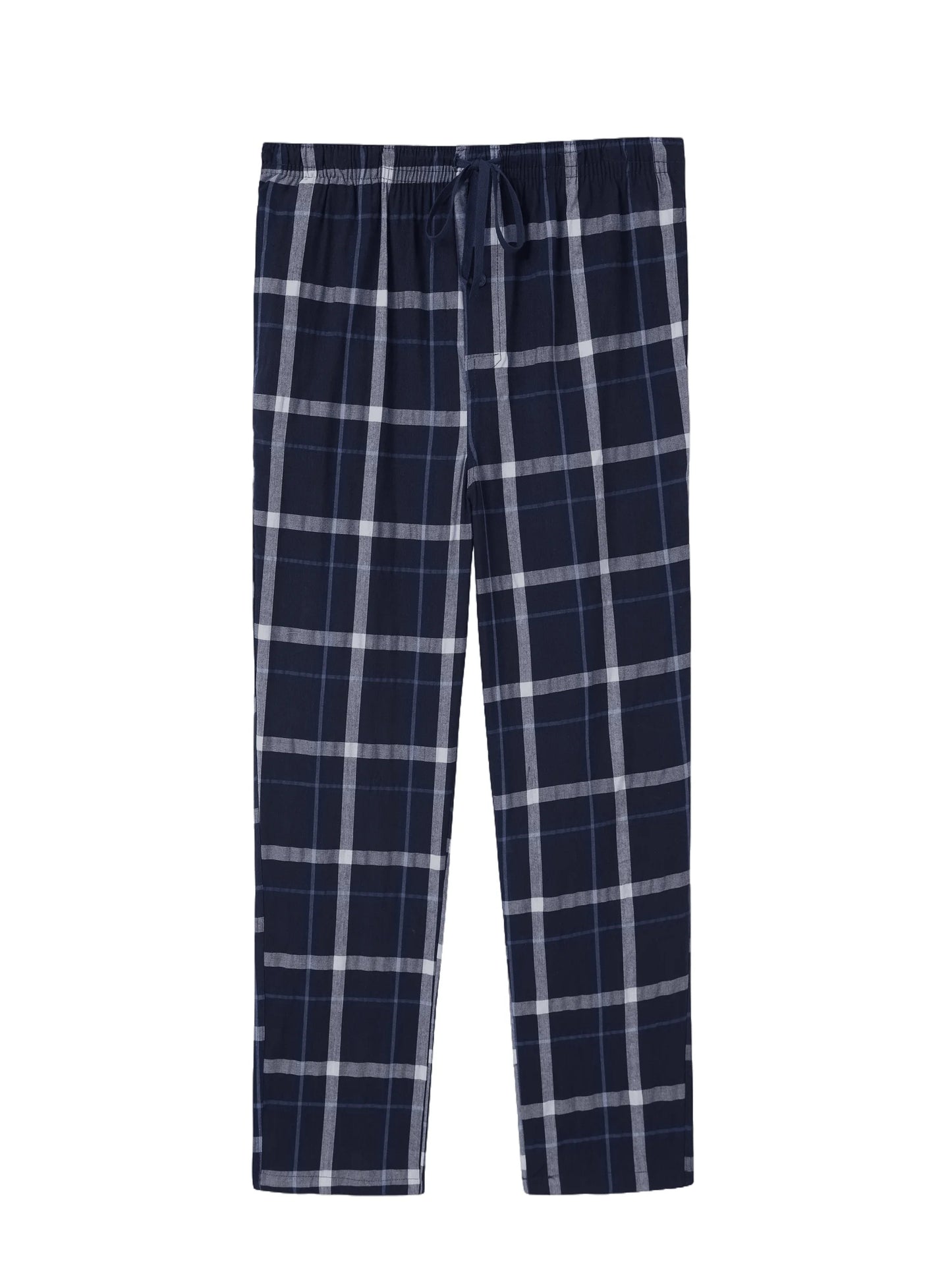 Men's Checked Cotton Pajama Pants with Pockets