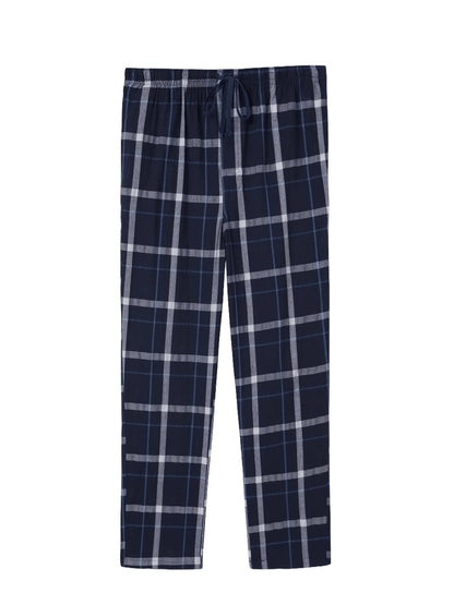 Men's Checked Cotton Pajama Pants with Pockets