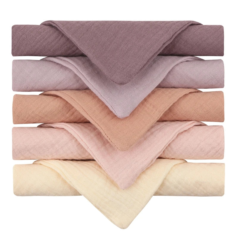 Baby Muslin Washcloths 5-Pack – Soft Gauze Cotton Face Towels
