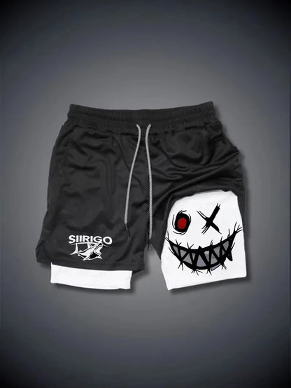 Men's 2-in-1 Graphic Fitness Shorts – Quick-Dry Training Shorts
