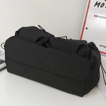 Crossbody Bag with Drawstring & Zipper Closure
