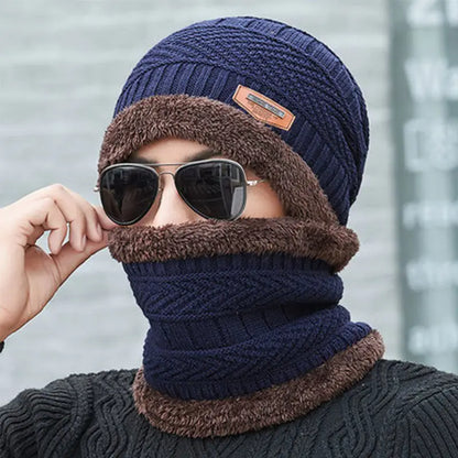 Winter Knit Beanie & Fleece Neck Gaiter Set