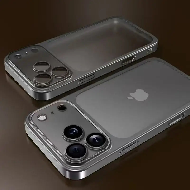 Luxury Plating Color Pc Transparent Phone Case Iphone 17 16 15 14 13 Pro Max Air Lens Protection