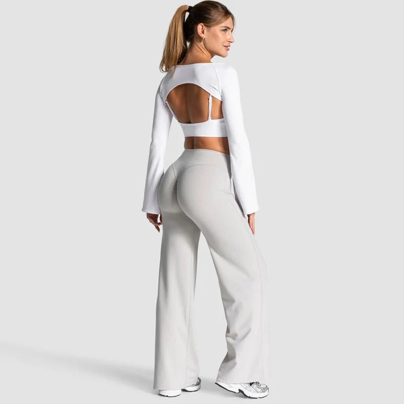 Scrunch Butt Wide Leg Pants - Women's Yoga & Gym Leggings