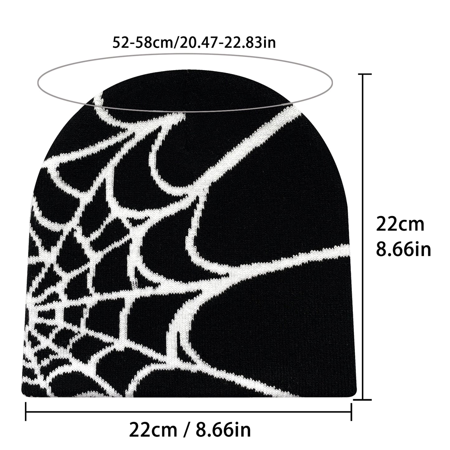 Spider Web Knit Beanie – Y2K Unisex Winter Hat