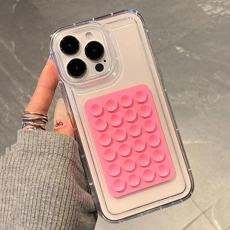 Phone Case Iphone 17 16 15 14 Pro Max Air 16e 11 12 13 7 8 Xr X 3d Suction Cup Airbag Transparent