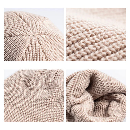 Solid Color Knit Beanie for Men & Women – Warm Winter Skull Cap