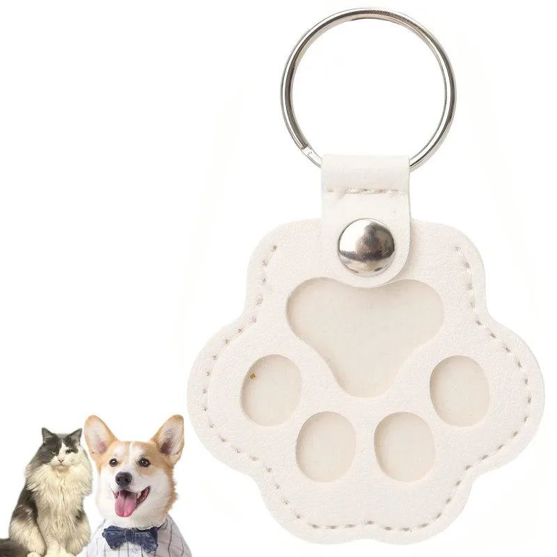 Pet Memorial Hair Storage Keychain – Leather Paw Keepsake Gift