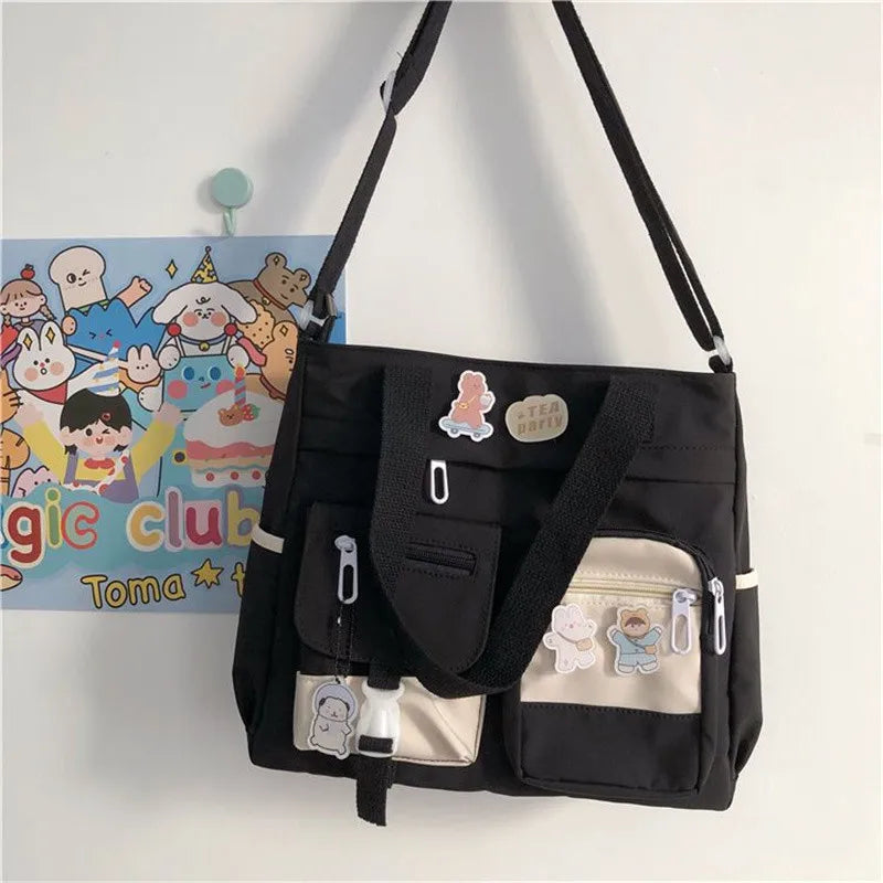 Canvas Crossbody Tote Bag for Women – Cute Shoulder Messenger Bag