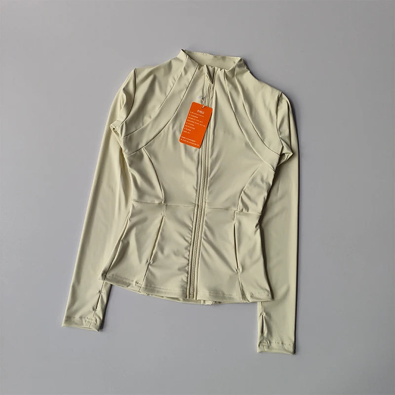 Women's Zip-Up Athletic Jacket – Long Sleeve Gym Cardigan