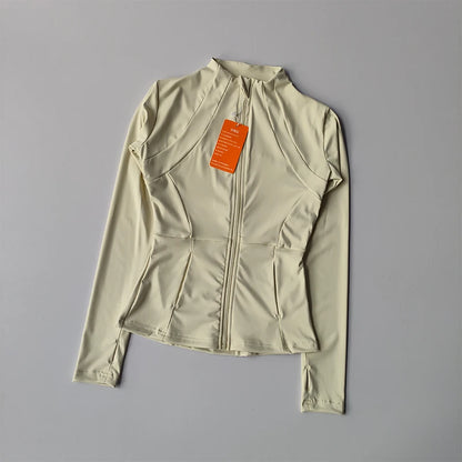 Women's Zip-Up Athletic Jacket – Long Sleeve Gym Cardigan