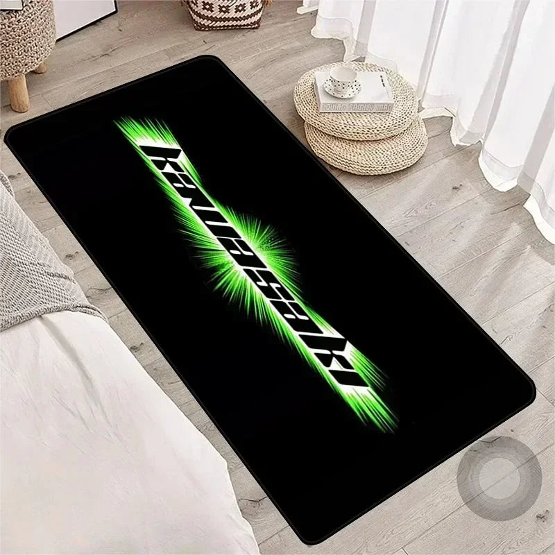 Kawasaki Motorcycle Area Rug Anti-Slip Floor Mat for Garage & Home Decor