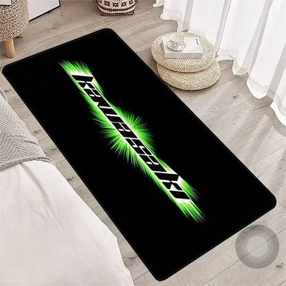 Kawasaki Motorcycle Area Rug Anti-Slip Floor Mat for Garage & Home Decor