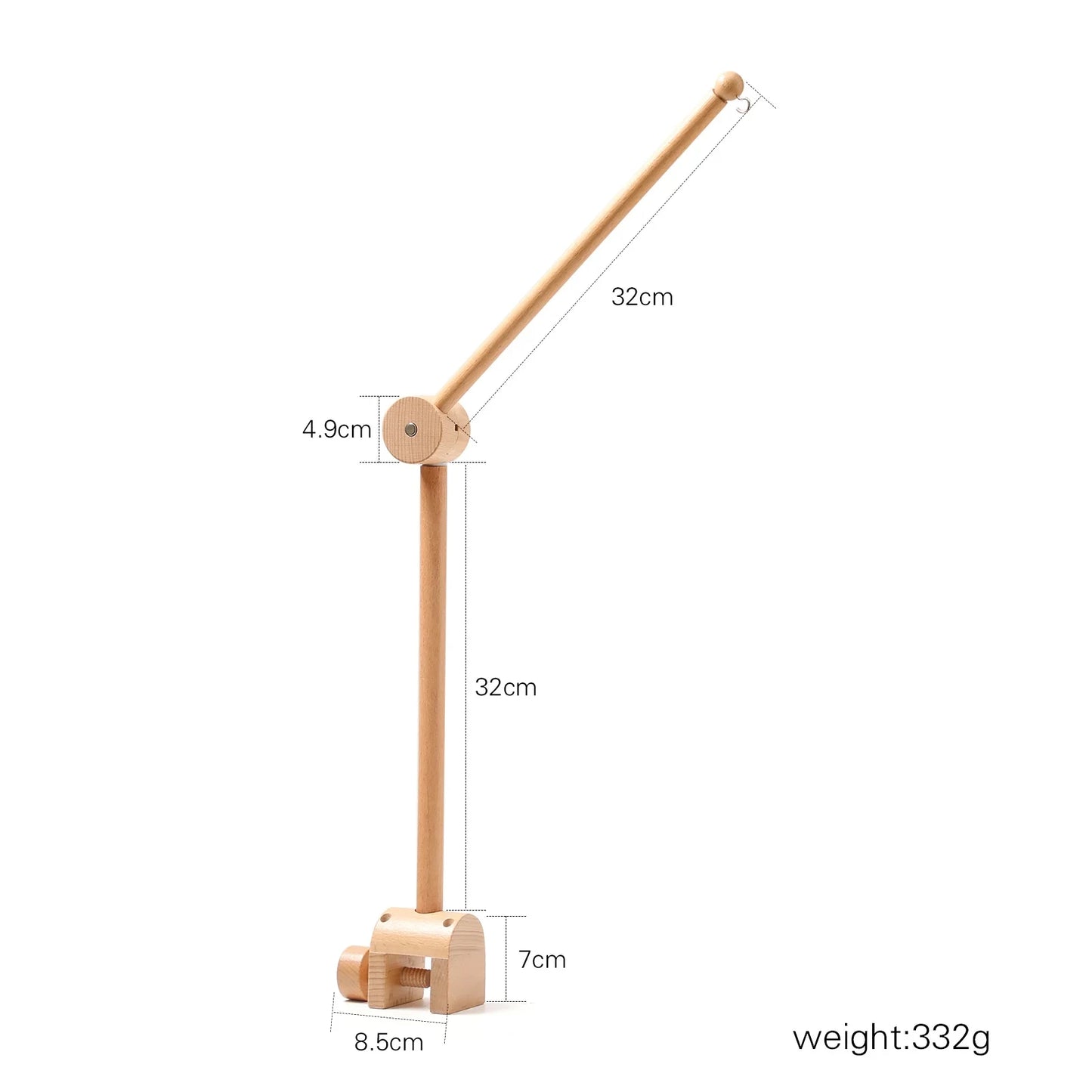 Baby Crib Music Box Mobile – Rotating Arm with Hanging Rattles