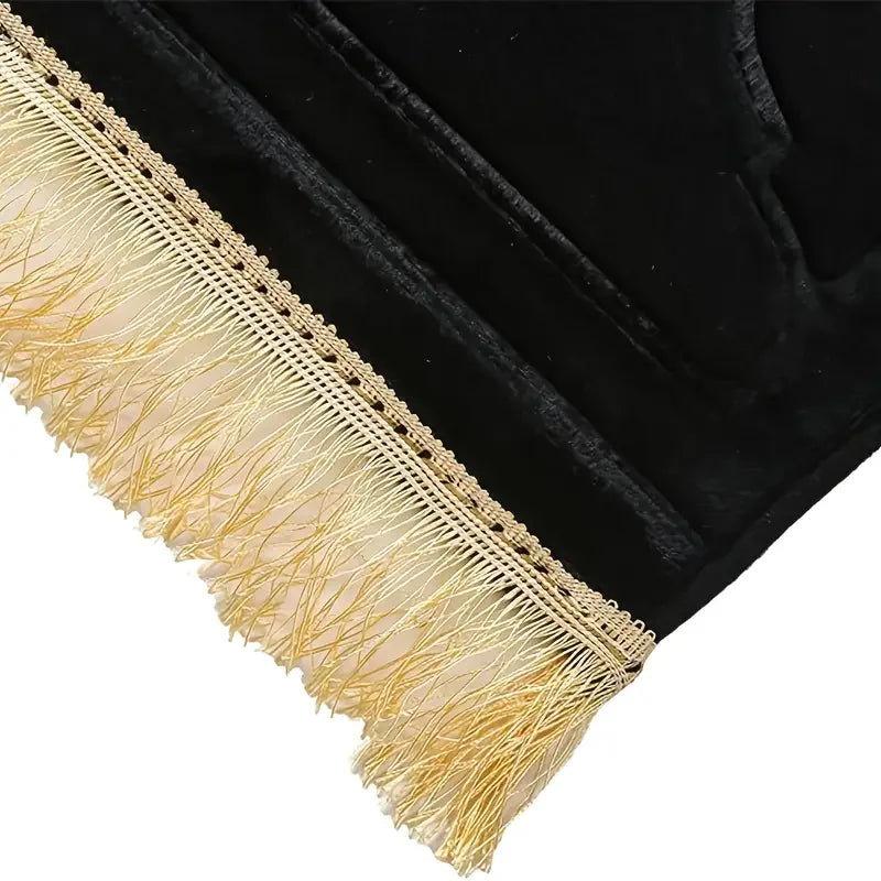 Islamic Prayer Rug with Tassels – Thick Soft Flannel, Anti-Slip